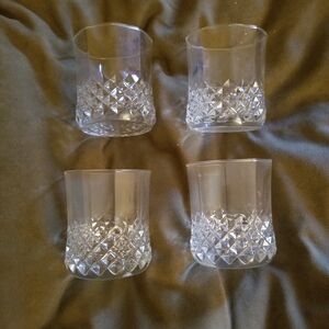 Set of Four Vintage Crystal-Cut Glasses